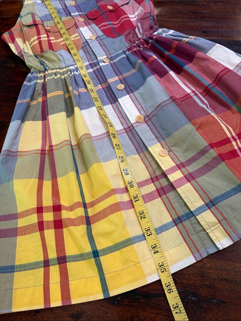 Vintage Ralph Lauren Country Plaid Button Down Fit & Flare Mini Dress size 4 - Picture 14 of 14